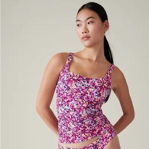 Athleta Square Neck Tankini | Elysian Floral Print | 36D-36DD
